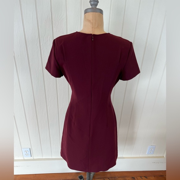 THEORY Corset Tee Dress - Admiral Crepe Red/Burgundy, 8 - Picture 4 of 7